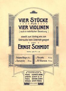 Partition couverture couleur, 4 pièces pour 4 violons, 4 Stücke für 4 Violinen