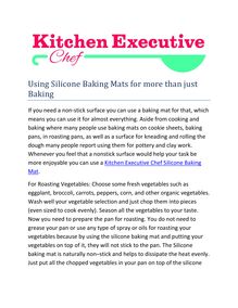 The Many usages for a Silicone Cooking Liner