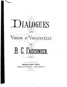 Partition violon, Dialogues pour violon et violoncelle, Fauconier, Benoit Constant