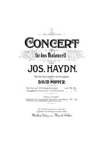 Partition de piano, violoncelle Concerto, C major, Haydn, Joseph