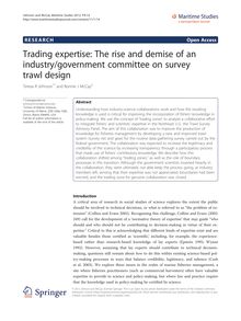 Trading expertise: The rise and demise of an industry/government committee on survey trawl design