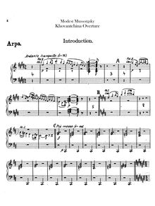 Partition harpe, Khovanshchina, Хованщина, Composer