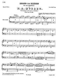 Partition Second musicien, Adagio et Allegro, Adagio und Allegro