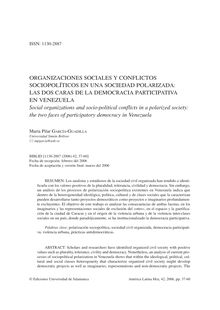 Organizaciones sociales y conflictos sociopolíticos en una sociedad polarizada: las dos caras de la democracia participativa en Venezuela
