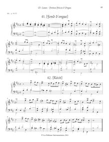 Partition 4, (Fond d’orgue) - 4, (Récit), Petites Pièces d Orgue