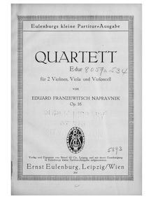 Partition , Allegro risoluto, corde quatuor No.1, Op.16, E major