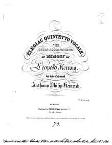 Partition complète, Elegiac Quintetto Vocale, D minor, Heinrich, Anthony Philip
