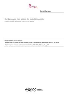 Sur l analyse des tables de mobilité sociale - article ; n°4 ; vol.10, pg 448-490