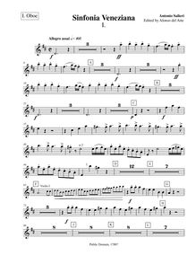 Partition hautbois 1, Sinfonia Veneziana, D major, Salieri, Antonio
