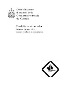 Comité externe d examen de la gendarmerie royale du canada