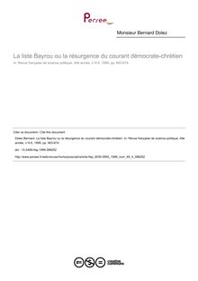La liste Bayrou ou la résurgence du courant démocrate-chrétien - article ; n°4 ; vol.49, pg 663-674