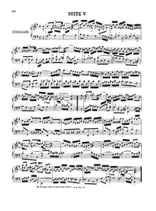 Partition No.5 en G major, BWV 816, 6 French , Bach, Johann Sebastian