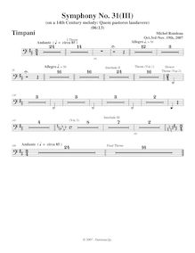 Partition timbales, Symphony No.31, D major, Rondeau, Michel
