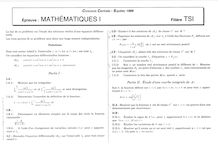 Mathématiques 1 1999 Classe Prepa TSI Concours Centrale-Supélec