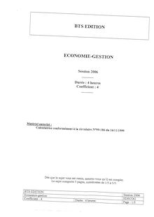 Economie - gestion 2006 BTS Édition