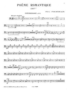 Partition Double basse, Poème romantique, D minor, Fourdrain, Félix