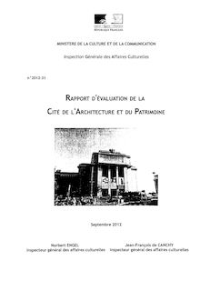 Rapport d évaluation de la Cité de l architecture et du patrimoine