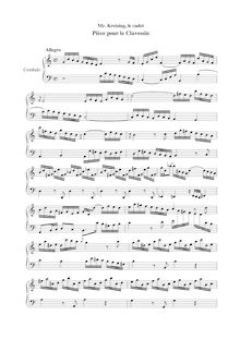 Partition complète, Pièce pour le clavessin, C major, Kreising, Hinrich Conrad