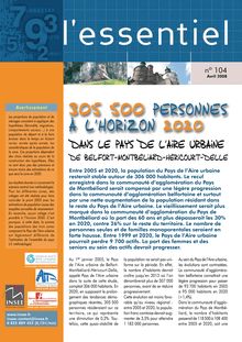 305 500 personnes à l horizon 2020 dans le pays de l aire urbaine de Belfort-Montbéliard-Delle-Héricourt