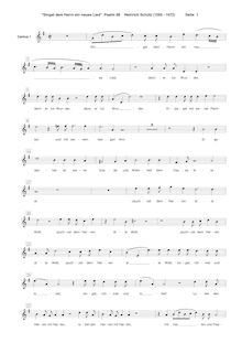 Partition Soprano 1 , partie, Psalm No. 98, Schütz, Heinrich