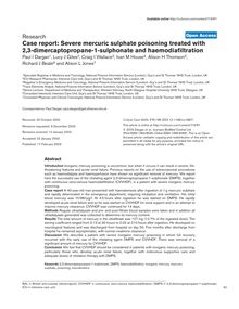 Case report: Severe mercuric sulphate poisoning treated with 2,3-dimercaptopropane-1-sulphonate and haemodiafiltration