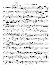 Partition violon, flûte quintette en D major, Op.66, D major, Kummer, Kaspar