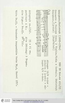 Partition complète, violon Concerto en A major, GWV 337, A major