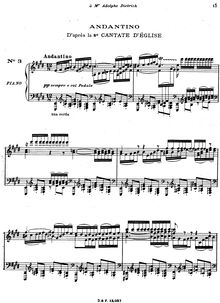 Partition 3 Andantino de la 8e Cantate, Oeuvres de J. S. Bach - 12 transcriptions pour le piano