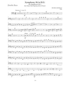 Partition Basses, Symphony No.6  Magnificat , D major, Rondeau, Michel par Michel Rondeau