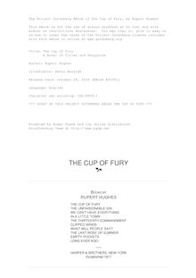 The Cup of Fury - A Novel of Cities and Shipyards