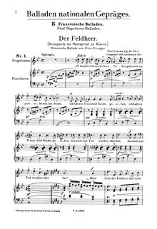 Partition No.1 Der Feldherr (filter), 3 historische Balladen, Op.67