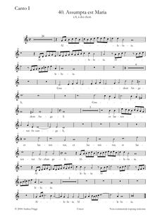 Partition Soprano 1, Assumpta est Maria à 8, à doi chori, Cima, Giovanni Paolo