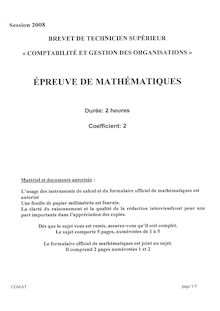 Bts cgo mathematiques 2008