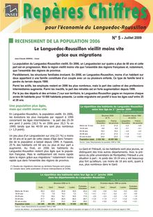 RECENSEMENT DE LA POPULATION 2006  Le Languedoc-Roussillon vieillit moins vite grâce aux migrations
