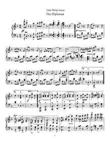 Partition de piano, pour Diplomat, March, Sousa, John Philip