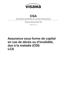 Conditions générales du contrat d’assurance (CGA) - Assurance sous  forme de capital en cas de décès