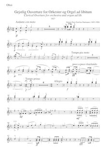 Partition hautbois 1/2, Gejstlig Ouverture pour Orkester og Orgel ad libitum