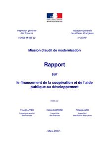 Le financement de la coopération et de l aide publique au développement : mission d audit de modernisation