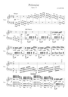 Partition complète, Polonaise No.1, A♭ major, Garnier, Arthur
