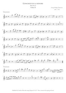 Partition Violin2 , partie, Concerto pour 2 enregistrements, A minor