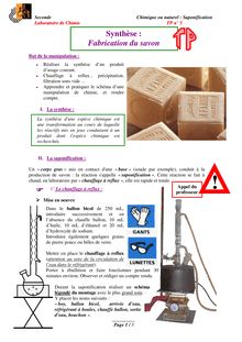 Synthèse  : Fabrication du savon