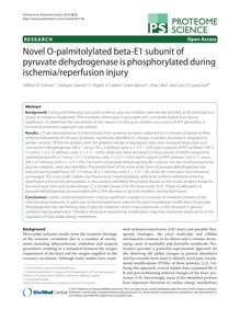 Novel O-palmitolylated beta-E1 subunit of pyruvate dehydrogenase is phosphorylated during ischemia/reperfusion injury