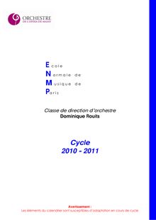 Cycle 2010 - 2011