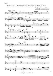 Partition basson 1/2, Piano Sonata No.6, Dürnitz Sonata, D major