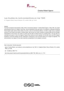 Les troubles du nord-constantinois en mai 1945 - article ; n°1 ; vol.4, pg 23-38
