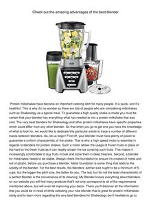 Check out the amazing advantages of the best blender