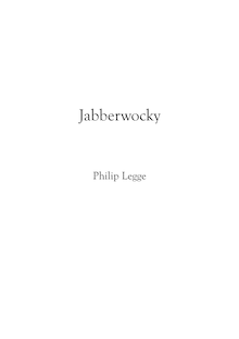Partition , Jabberwocky, 2 Partsongs, E♭ major; G major, Legge, Philip