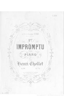 Partition complète, Impromptu No.1, Op.109, G minor, Chollet, Henri