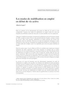 Les modes de stabilisation en emploi en début de vie active - article ; n°1 ; vol.378, pg 105-128
