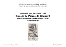 Guillaume Boni - Sonetz 19 à 24, 1576 (4 voix)